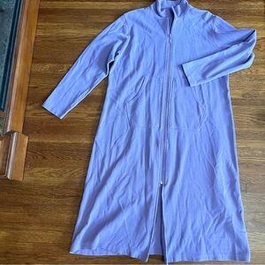 Vermont Country Store L nightgown lavender purple zip front thick knit